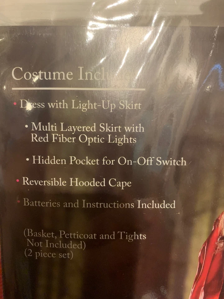 Nuevo Dreamgirl Pequeño Rojo Desluz Disfraz Junior Talla Grande 11-13 Vestido y Capa Foto 3 de 4