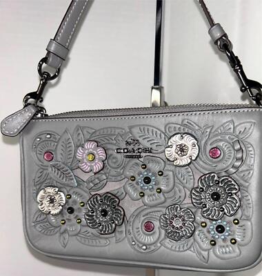 Coach Nolita 19 12055 Tooled Tea Rose Gray Leather 24957 | eBay