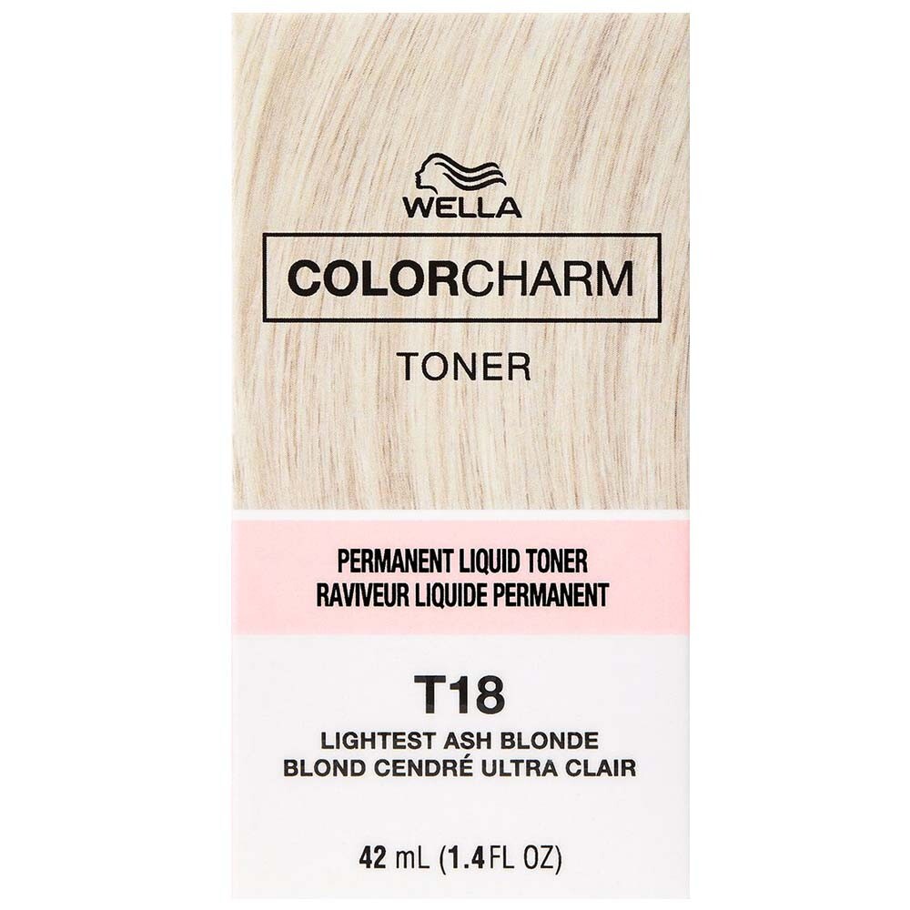 SALON BEAUTY WELLA COLOR CHARM HAIR COLOR TONER LIQUID T18 LIGHTEST ASH BLONDE