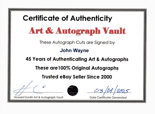John Wayne Original Autograph Museum Framed Ready to Display - Picture 3 of 3