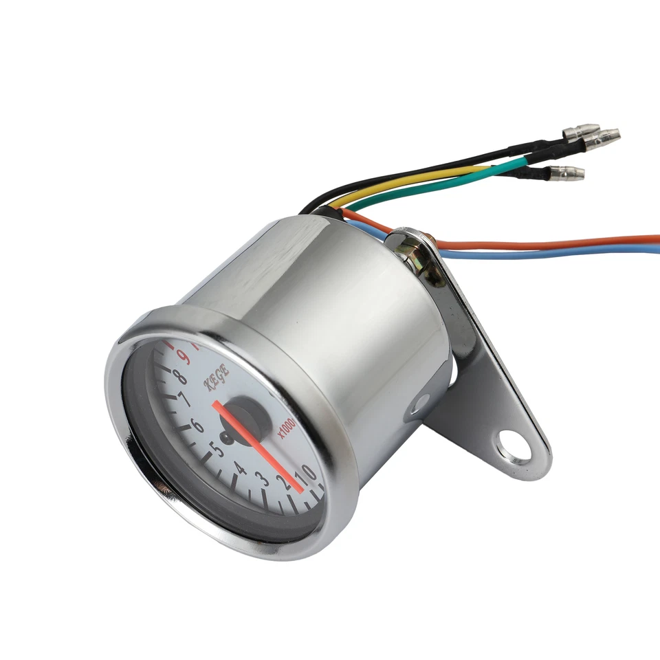 Universal Motorcycle 12V LED back light Tachometer Tacho Gauge 0-13000RPM Foto 4 de 4