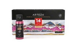 Arteza - 9282 Fabric Paint, Metallic, 2oz Bottles - Set of 14