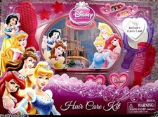DISNEY PRINCESS,KIDS HAIR CARE KIT,W/ HAIR CARE ACCESSORIES CARRY CASE,5 ,NEW