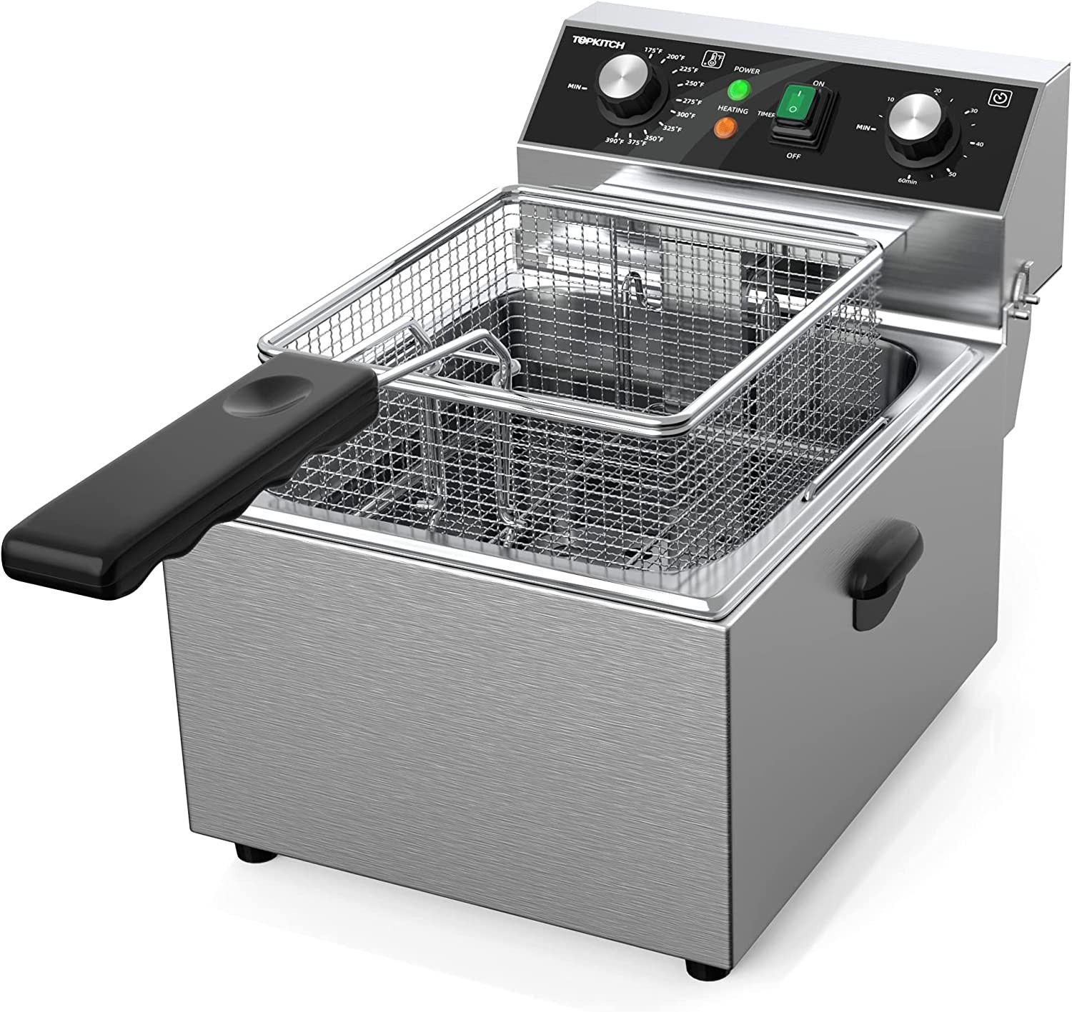 Electric Deep Fryer Stainless Steel with Basket & Lid Capacity 10L(10.5QT) Count