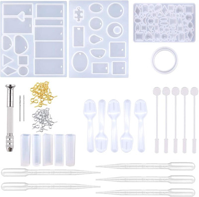 127PCS Silikon Harz Gießen Formen und Werkzeuge Set für Schmuckherstellung, Epoxid Re