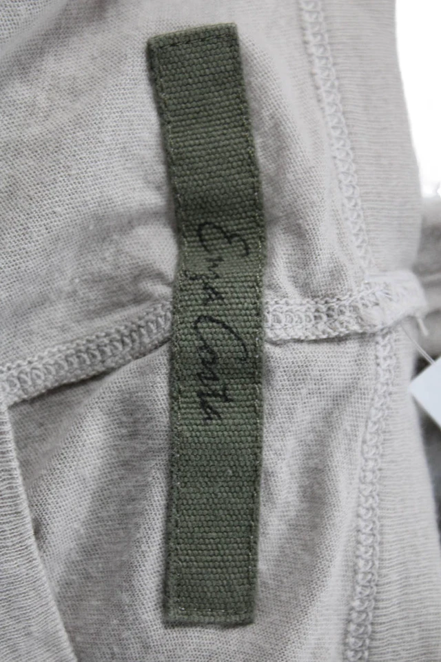 Enza Costa, Women Crew Neck Long Sleeve Beige Cotton Blend T-Shirt Size XS - Image 4 of 4