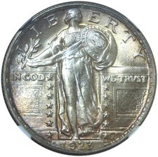 1923 Standing Liberty Quarter MS65+ NGC – Premium Gem Pastel Toned