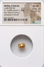 Mysia Cyzicus Tunny In Tunny Head Mouth 1/24th Stater NGC CH VF Coin