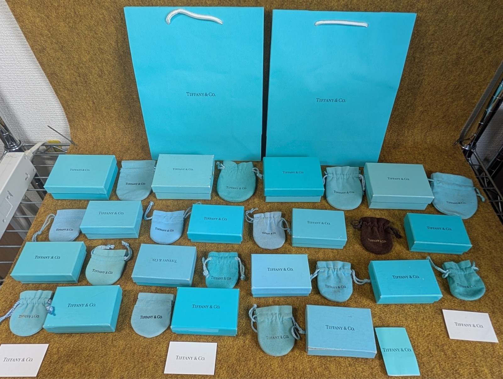 LOT Tiffany storage RING necklace case Earring pouch box paper bag 331011125 YZ