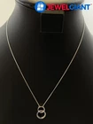 STERLING SILVER SU DIAMOND 17.75 INCH NECKLACE 1MM WIDTH CURB CHAIN 3.6G #GE121