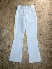 Zara Womens White High Rise Flare Pants Size XS Hook Eye Zip Closure Casual
