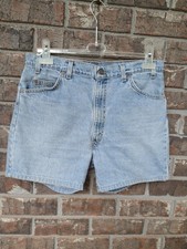 Vintage 90s Levis 505 Light Wash Denim Shorts Fits 34X5 Orange Tab Made In USA