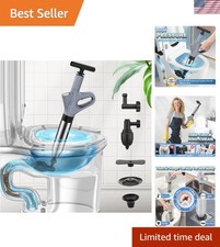 Toilet Plunger, High Pressure Toilet Plunger,Toilet Auger Air Drain Blaster w...