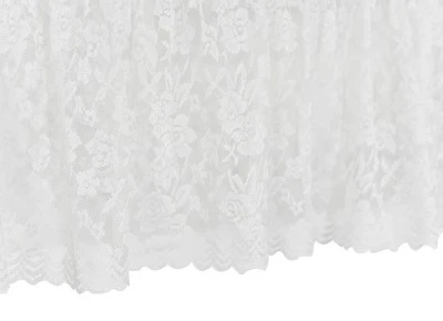 HOME - X WHITE LACE SCALLOPED ELASTIC BED WRAP AROUND EASY FIT BED SKIRT QUEEN/KING