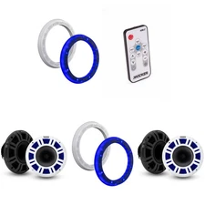 Kicker (2 Pair ) 48KMXL84 8" LED Horn-Loaded Marine Speakers & 51KLSR88 - 8.8...