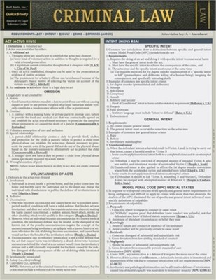 Criminal Law: A Quickstudy Laminated Reference Guide (Bookbook - Detail Unspecif