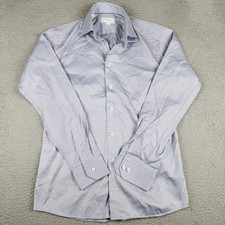 ETON Dress Shirt Mens 15.5/40 Blue Geometric Slim Fit Long Sleeve Business