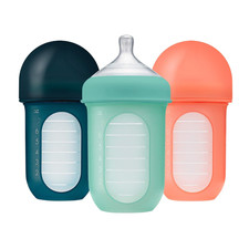 Boon Nursh Reusable Silicone Pouch Baby Bottles - Medium Flow Nipple - Silicone