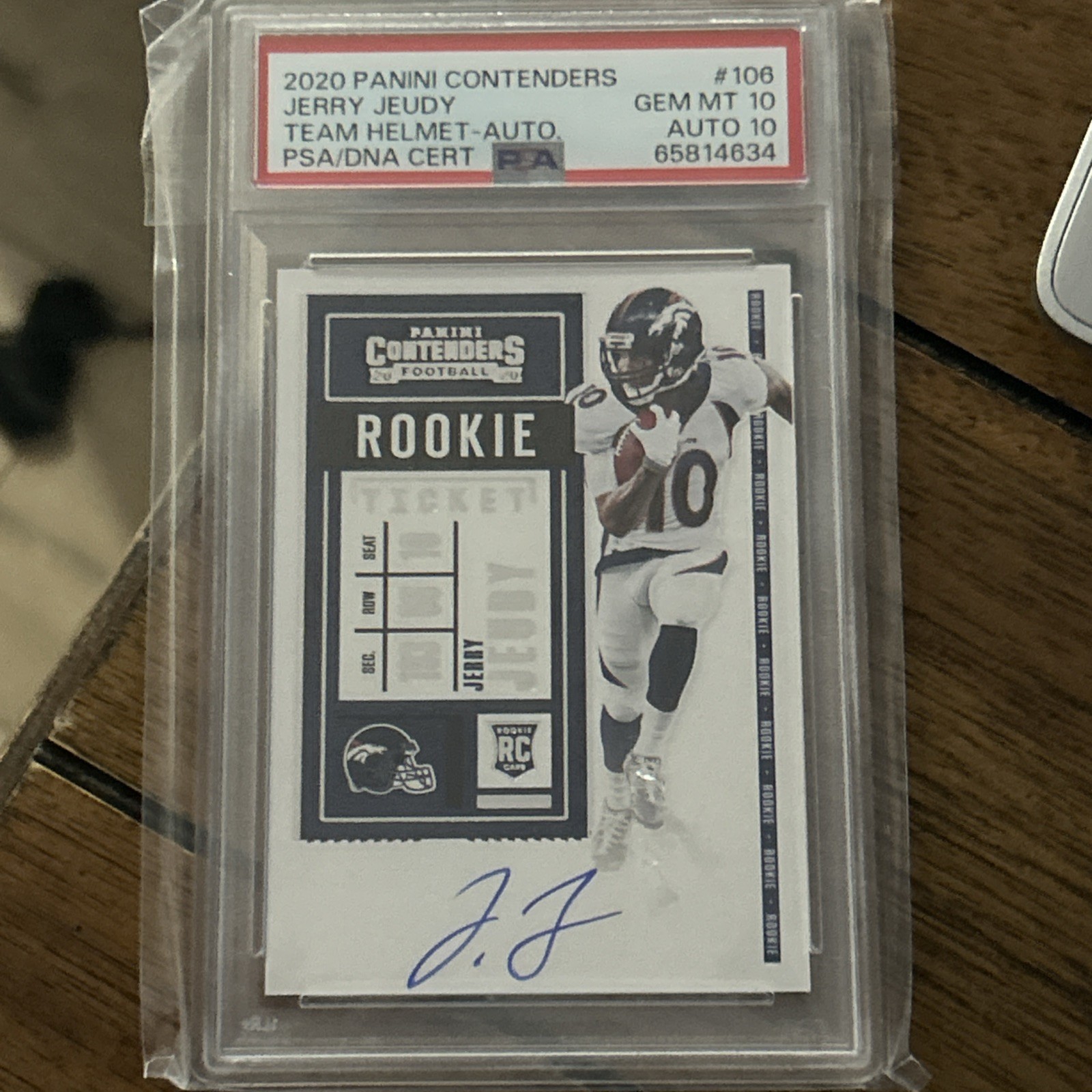 Jerry Jeudy Panini Contenders #106 Autograph