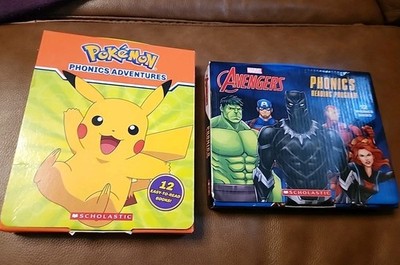 Scholastic Marvel Avengers  Pokemon Phonics Reading Program Set Of 12 With Box
