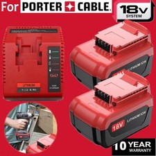 2Pack 18 Volt 8.0Ah Battery for Porter Cable 18V PC18BLX PC18BL OR Charger