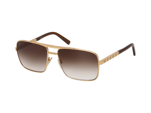 LOUIS VUITTON MEN'S Attitude PILOT SQUARE Sunglasses Z0259U 948 GOLD Pre-Owned