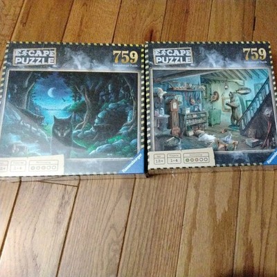 Ravensburger Escape 759pc Puzzle,The Curse of the Wolves &The Forbidden Basement