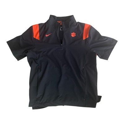 Nike Dri-FIT Clemson Tigers Colorblock 1/4 Zip Mock Neck Polo Shirt L