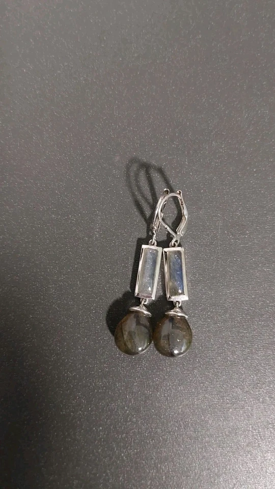 Schöne Ohrringe aus 925 Silber mit Labrodorit Sogni D'oro aus Nachlass  - Bild 3 von 4