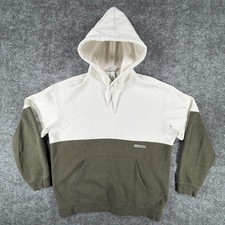 H&M Pullover Hoodie Mens L White Green Colorb...