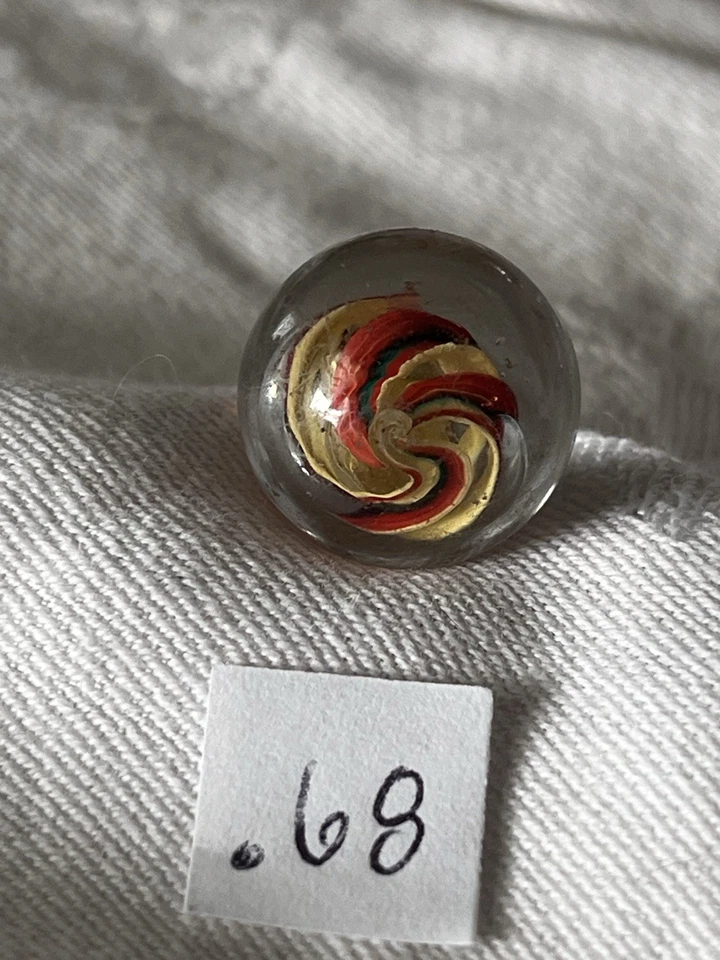 German Naked Divided Core Marble, Fire Polished Pontils. Not Polished, Nm - Image 4 of 4