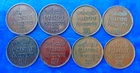 Lot of 8 Israel Palestine British Mandate 1 Mil Coins 1927-1946 XF