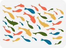 Fish Stencil for Painting 11.7X8.3Inch Reusable Large Amount of Fish Pattern Dra