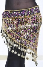 U.S.A. Belly Dance Hip Scarf Coin Belt Tribal Costume Quick Shipping