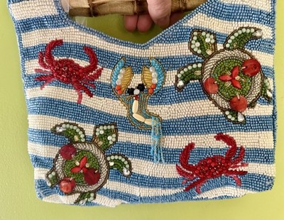 New Release Handcrafted in India Ocean Sea Creature Clutch Beaded Bag Viral!!!