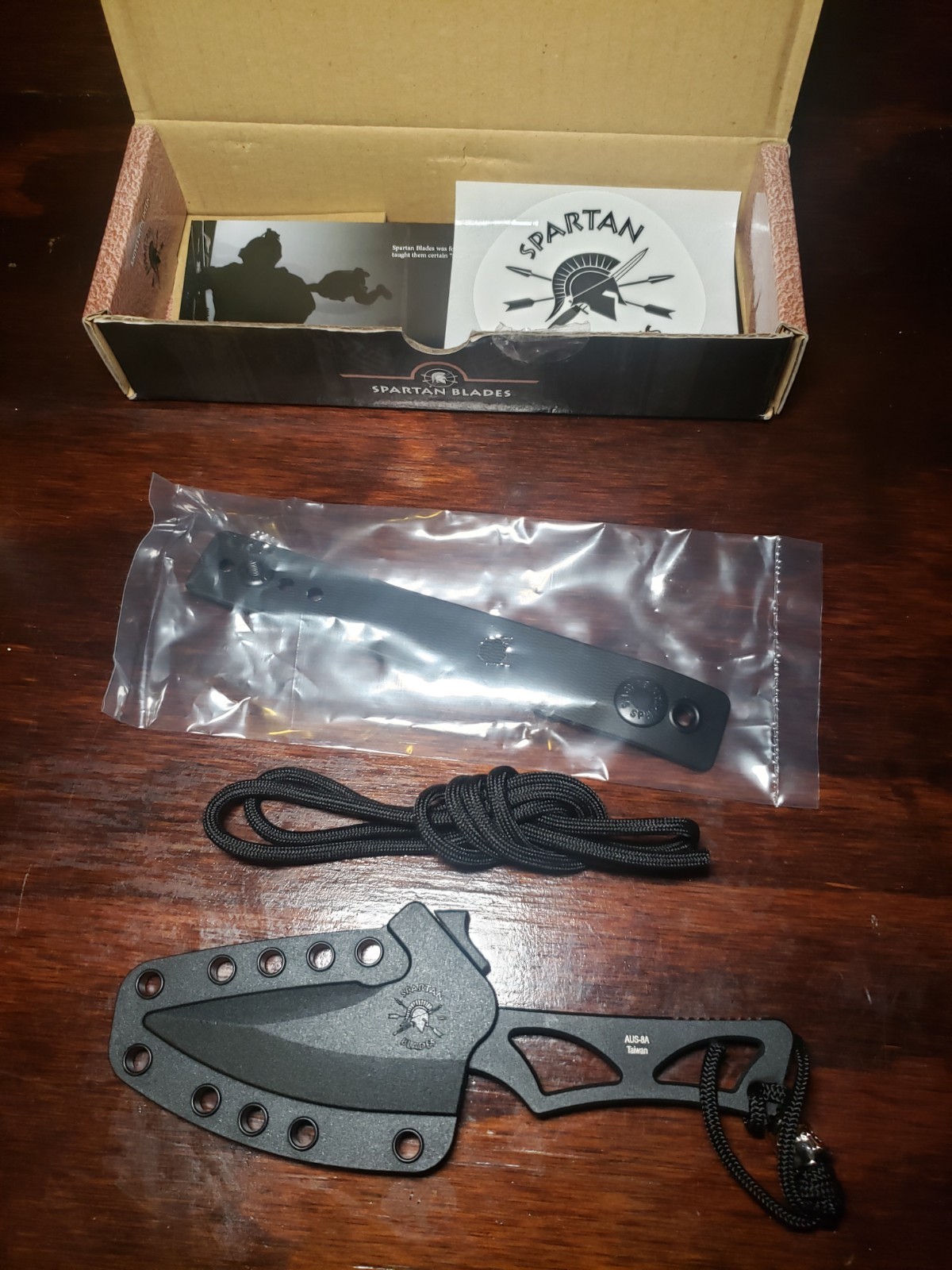 Spartan Blades Enyo Fixed Blade SBBL2BK Black AUS-8A Steel Knife