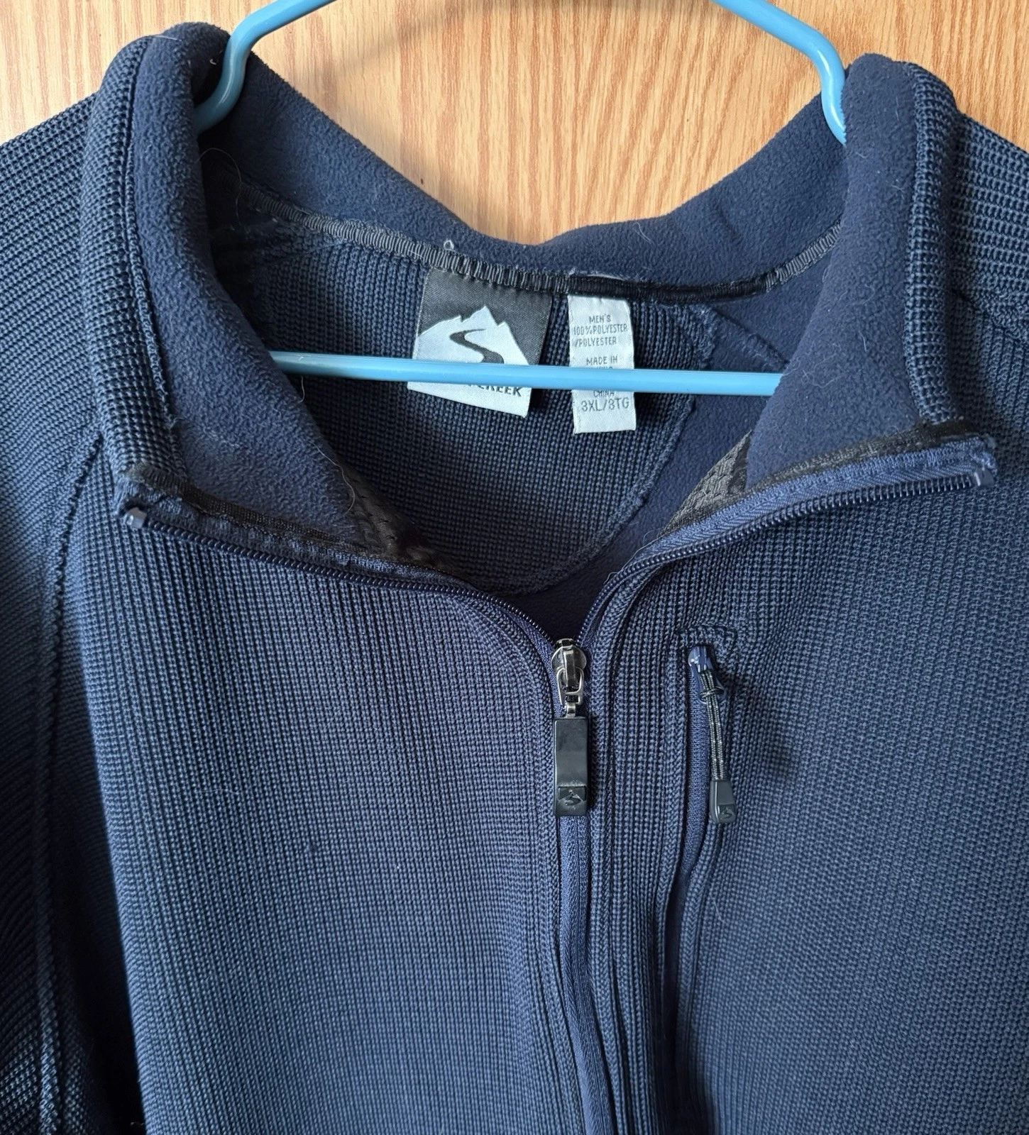 Storm Creek Mens 3X Fleece Full Zip Lined Softshell Jacket Navy Blue NWOT