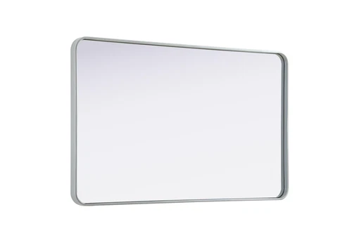 Elegant Decor Contour Metal Rectangle Mirror 30X48 In Silver - Picture 8 of 11
