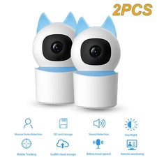 JideTech 3MP Indoor Security Camera Night Vision Baby Pet Monitor for Tuya 2PCS