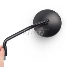 KiWAV Eclipse round mirrors retro black 10mm 1.25p standard fits custom US STOCK