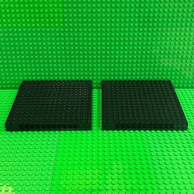 LEGO Technic Brick 16 x 16 x 1 1/3 with Holes 65803 Black with 6 pins : Lot of 2