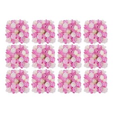 3D Flower Wall Panel-12pcs Artificial Flower Wall Background Silk Rose Wedding