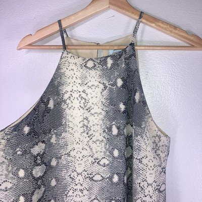 She And Sky Dress Small Slip Dress Lined Snakeskin Pattern