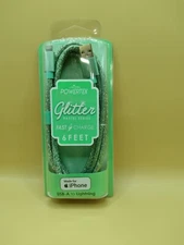 Liquipel Powertek Glitter Fast Charge 6 Ft USB-A For iPhone Green