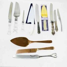 12 Pcs Assorted Wedding Cake Knife and Server Set With Faux Crystal Handles