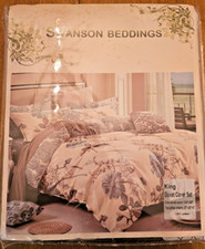 Swanson Beddings Daisy Silhouette 100 Cotton Bedding Set: 3pc Duvet Cover Set