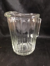 Vintage Clear Glass Ribbed Ice Lip Pitcher 6-1/2”