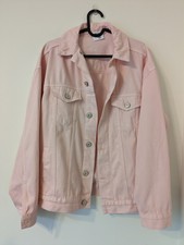 Urban Outfitters Bdg Light Pale Pink Denim Jacket Oversized Size Xs