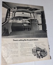 1972 VW Volkswagen Campmobile Van Print Ad Vintage Man Cave Garage Decor 1970s