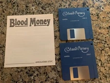 BLOOD MONEY WITH MANUAL GAME COMMODORE AMIGA COMPUTER 3.5" TESTED NEAR MINT